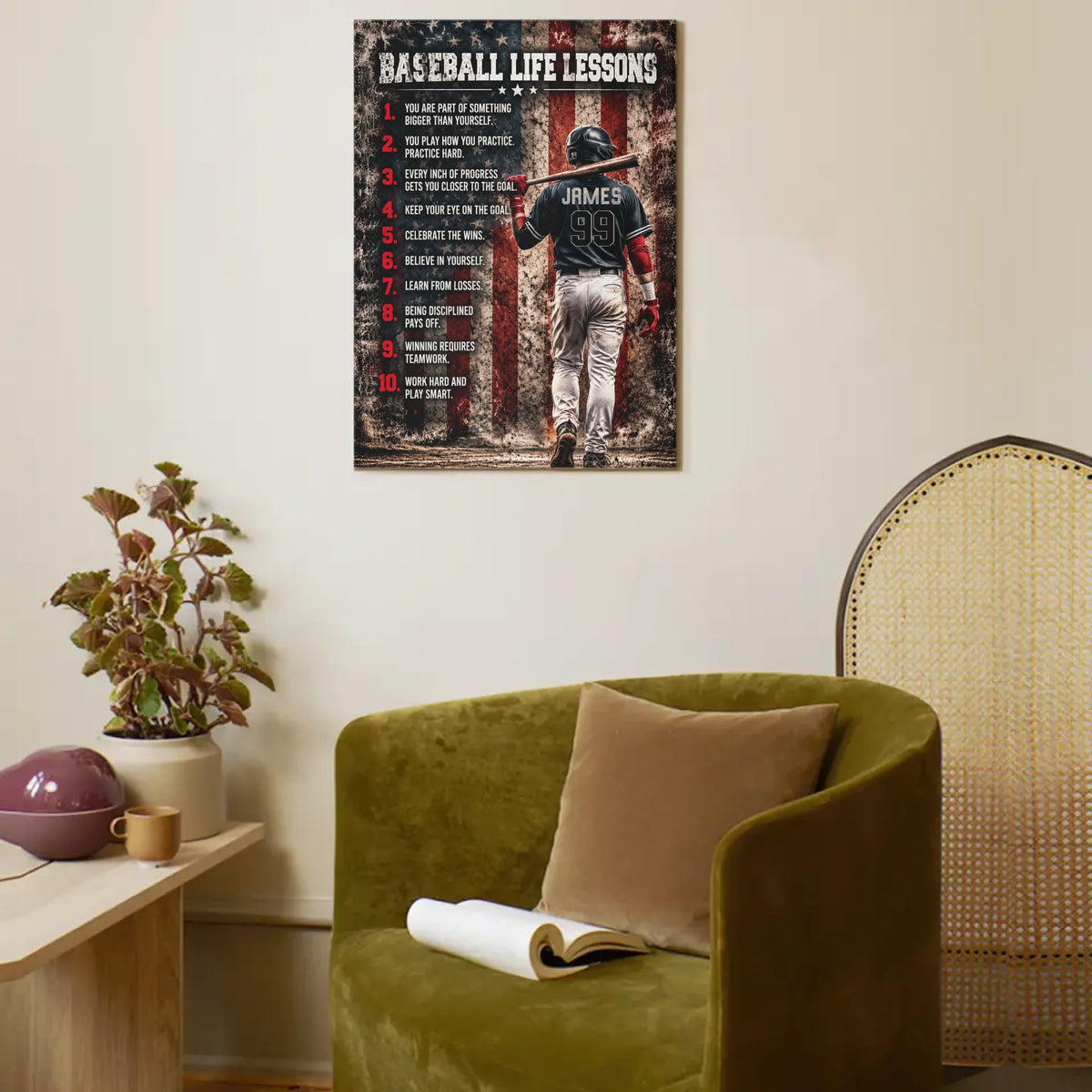 Personalized Baseball Life Lessons Poster-Gift For Baseball Lover