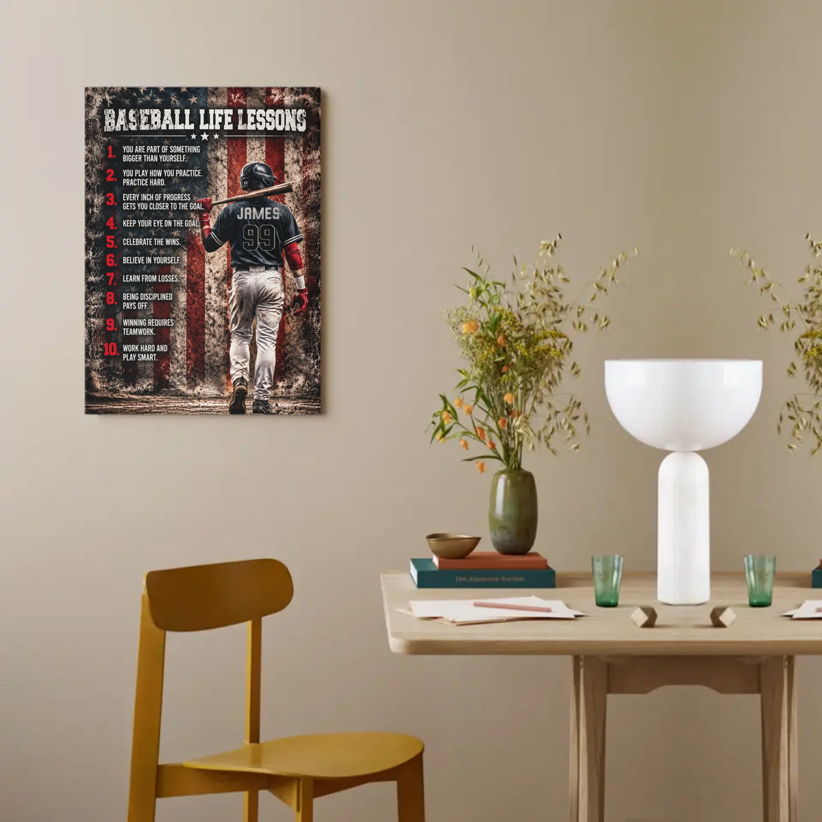 Personalized Baseball Life Lessons Poster-Gift For Baseball Lover